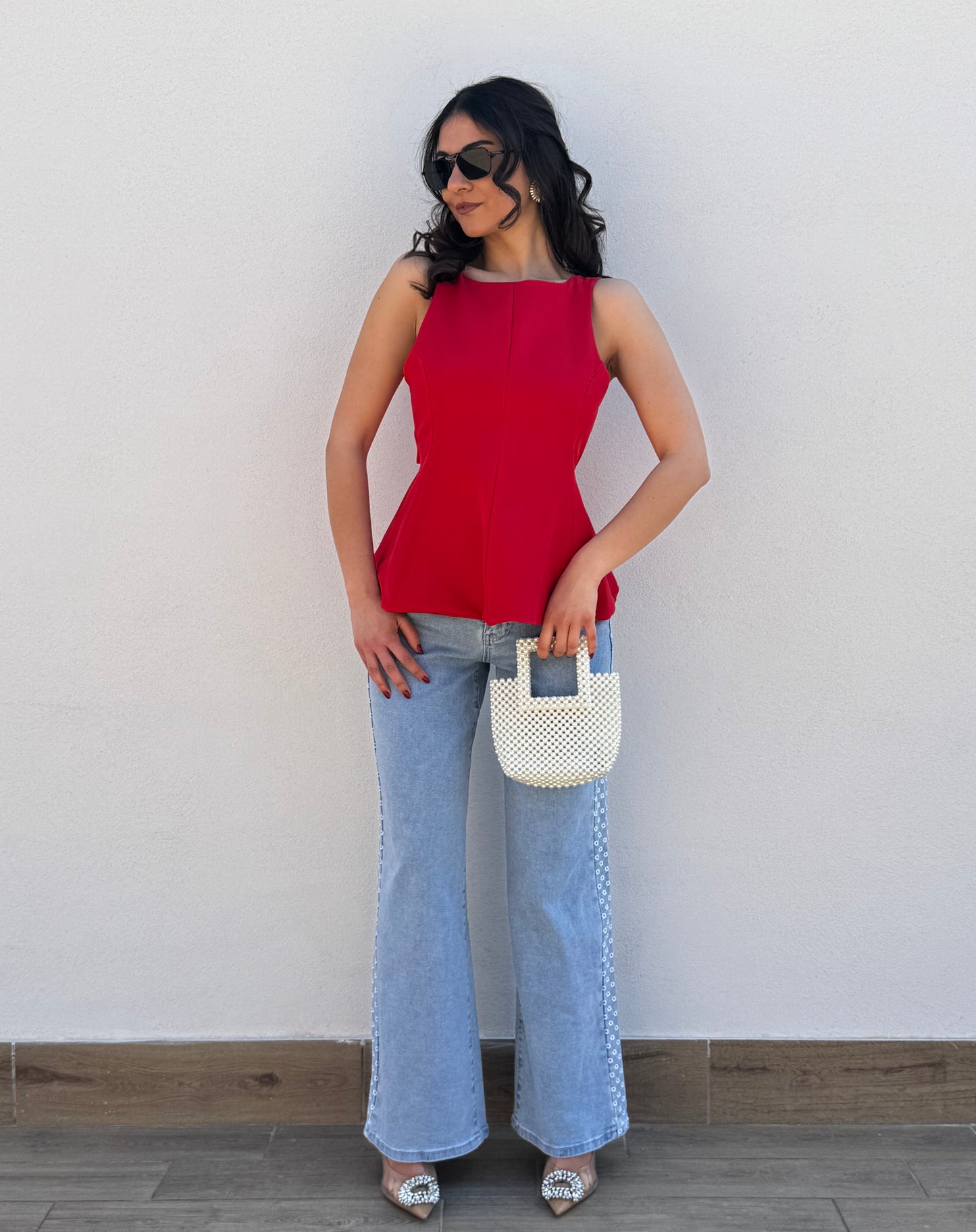 Jeans Striscia con dettagli