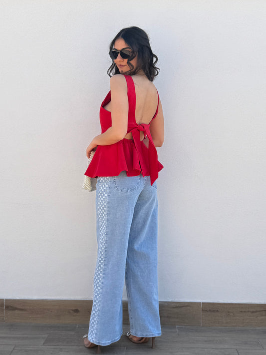 Jeans Striscia con dettagli