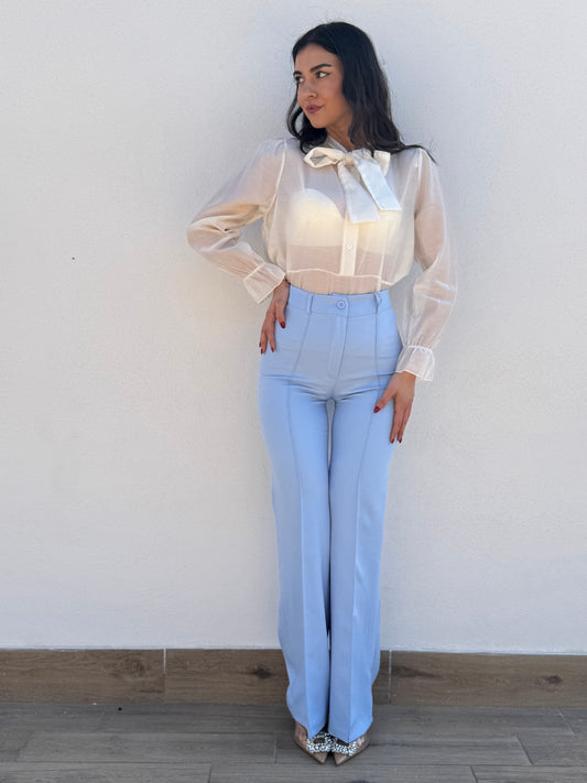 Pantaloni Zampa Modellante azzurro