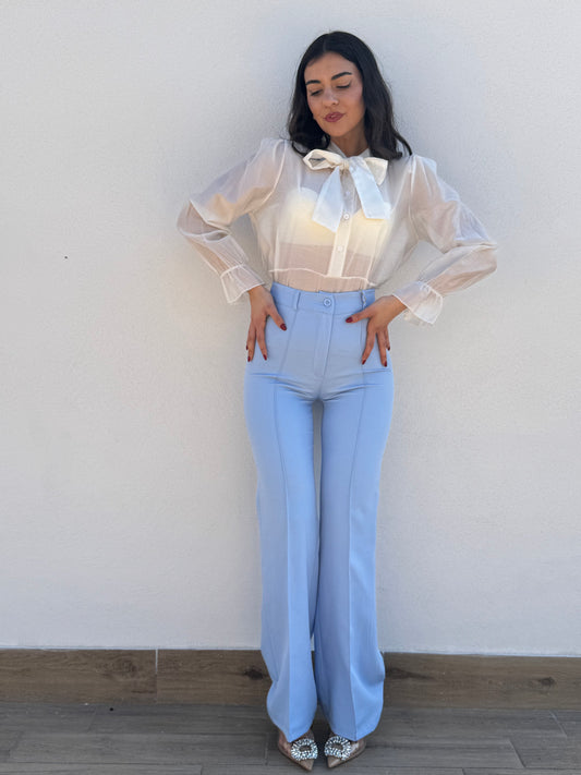 Pantaloni Zampa Modellante azzurro